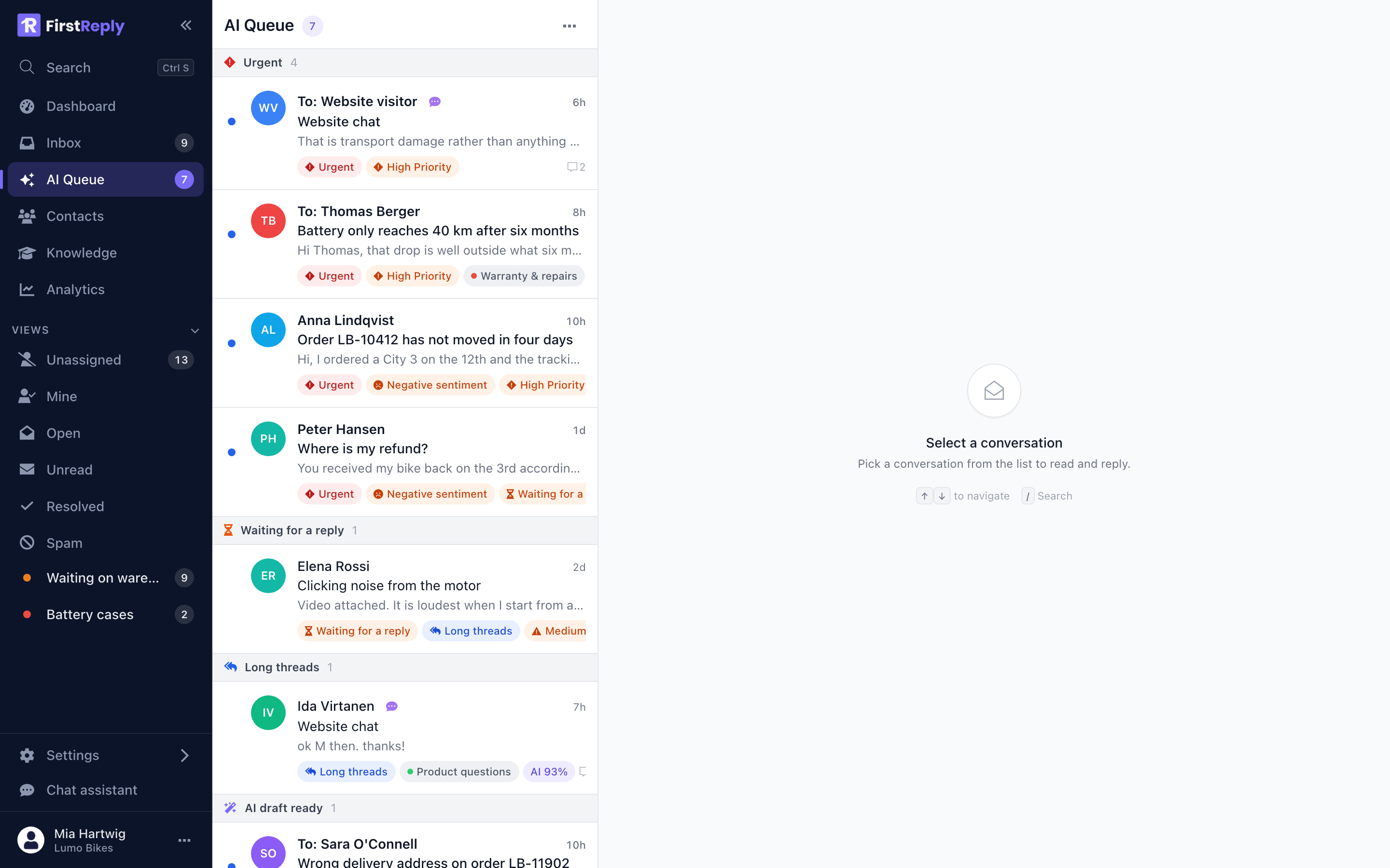 The AI Queue with its signal groups