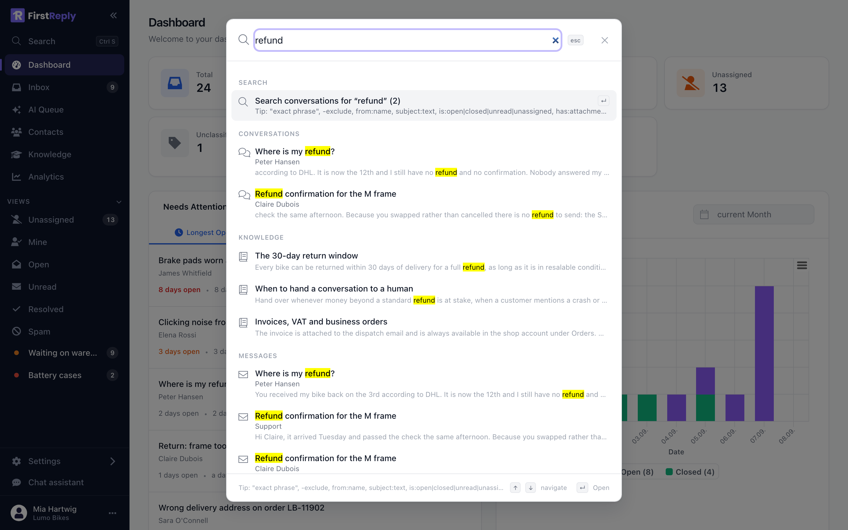 The global search palette